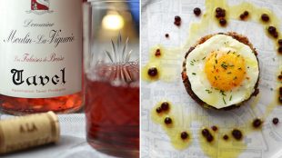 Duck Confit Cake and Domaine Moulin-la-Viguerie Tavel Wine