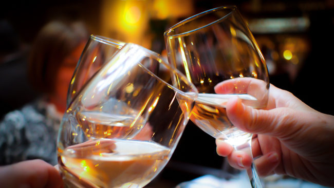 Photo of toast with glasses of rosé